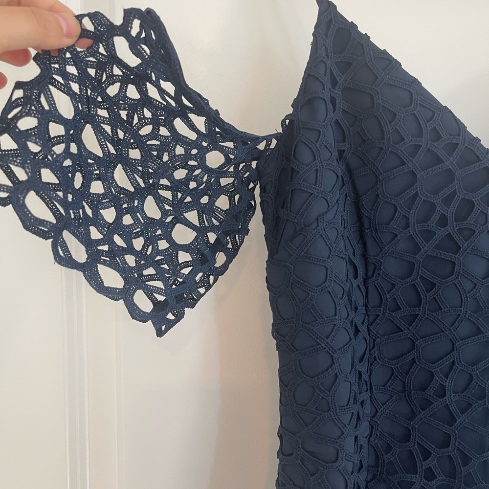 Keep Sake Blue Countdown Lace Off Shoulder Midi Dress - Picture 9 of 14
